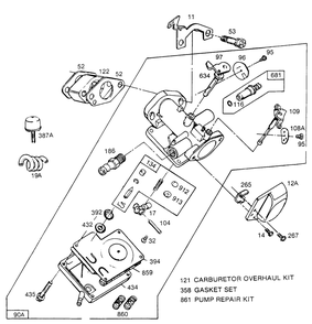 Carburetor,wet-Bulb Primer Diagram and Parts List for 62032-0131-XX  Briggs and Stratton Engine